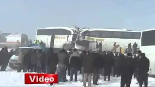 Muş'ta iki otobüs kafa kafaya çarpıştı: 4 ölü, 15 yaralı