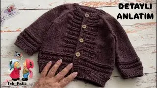 Basic Bebek Hırkası 0-6 Ay DETAYLI ANLATIM / Kolay Bebek Hırkası