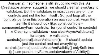 Angular - Forcing a reactive form to be valid in a unit test