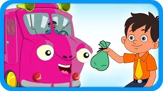Pink Bus - Wheels On The Bus Go Round - English Nursery Rhymes For Kids