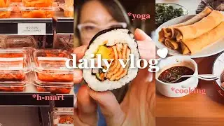 day in the life vlog | yoga, vegan asian cooking, grocery shopping