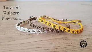 Cómo Hacer una Pulsera de Macramé Rápida y Fácil con Cuentas/How to make Easy Macrame Bracelet