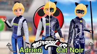 2 in 1 Cat Noir & Adrien Doll! Miraculous Ladybug Dolls - Fashion Flip Adrien to Cat Noir + Bunnyx