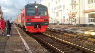 Прибытие электропоезда ЭД9М-0101 на ст.Армавир-Ростовский с сообщением Армавир-Тихорецкая