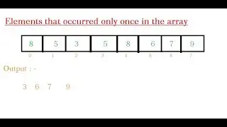 Elements that occurred only once in the array