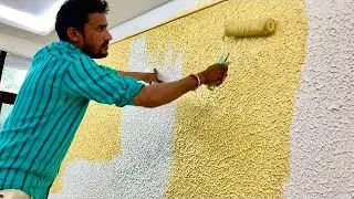 acrylic wall putty texture ruler finish Asian Paint new design texture painting tech