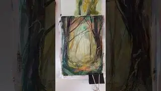 I had such fun creating this misty forest piece! #art #painting #illustration #drawing #gouache