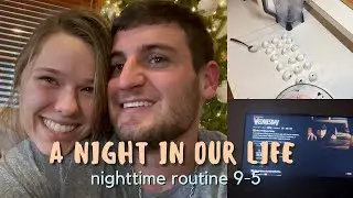 MARRIED COUPLE NIGHTLY ROUTINE | watching wednesday, cooking, cleaning, and more | vlog