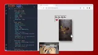 ASMR Programming - Lovely Card Hover Effect Using HTML & CSS | Valentine's Card Design