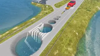 Giant & Small Cars vs Giant Pit – BeamNG.Drive