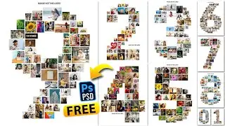 0–9 Number Photo Collage Template Psd Free Download | Birthday collage PSD | dgmockup
