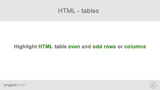 HTML - tables with even and odd highlighted rows or columns