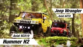 Axial HUMMER H2 and JEEP Wrangler  -  Scale Offroad RC Adventures - SCX10 & AX10