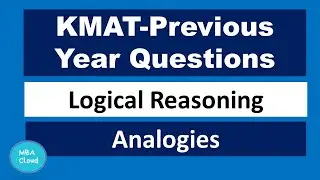 KMAT Previous Year Questions |Logical Reasoning| Analogies
