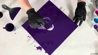 (544) Rainbow Cloud Pour - Straight Pour- Cells No Silicone -  Acrylic Paint Pouring - Fluid Art