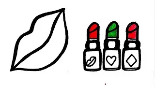Drawing & Coloring 💋 💄 Lips and lipstick for kids and toddlers. Step by step. #drawing