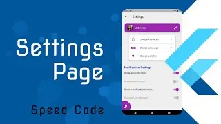 Flutter - Settings UI - Speed Code