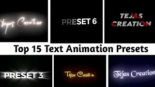 Top 15 Alight Motion Text Animation Presets |AlightMotion Preset Download Free  text presets