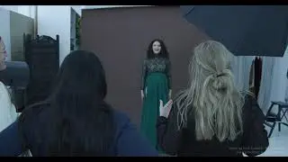 Gravidfotografering: All-in Grøn kjole