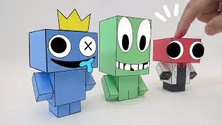 Rainbow Friends 3D Shapes Paper Craft Ideas😊Minecraft-ish Figure DIY & Collection at Home