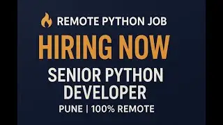 We’re still hiring a Senior Python Developer (Contract Role – Pune, Remote).