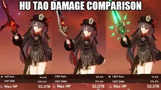 Hu Tao Damage comparison Blackcliff Pole/Dragon's Bane/Primordial Jade Winged-Spear | Genshin Impact