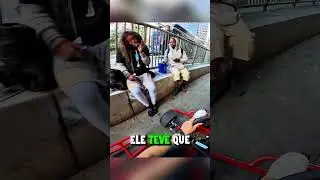 Motorcyclist Threatened, Settles the Problem by Accelerating.