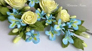 Lobelia and the Rose of Foamiran/Лобелия и Роза из фоамирана