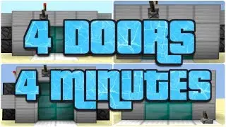 Minecraft: 4 DOORS IN 4 MINUTES! [Redstone Tutorials]