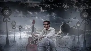 Photoshop toutorial with guitar manipulation work smoke effect