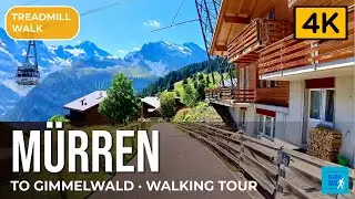 Take a walk from Murren to Gimmelwald - Lauterbrunnen, Switzerland [Treadmill Scenery Virtual Walk]