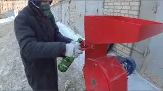 Измельчение стекла измельчителем Glater-5 с применением частотного преобразователя. Сито 10 мм.