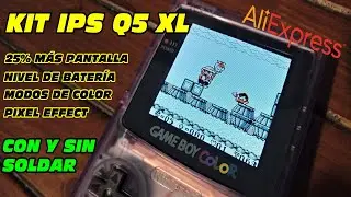 Tutorial Kit Game Boy Color IPS Q5: 25% más pantalla, menú OSD, nivel de batería y pixel effect