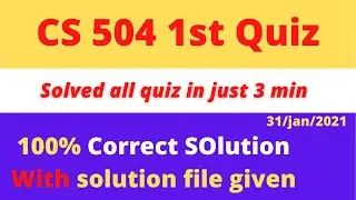 CS504 QUIZ1 SOLVED|Cs 504 Software Engineering 1|Quiz full marks extension|31 January 2021