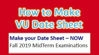 How to Make VU Date Sheet - Make Your Date Sheet - Now