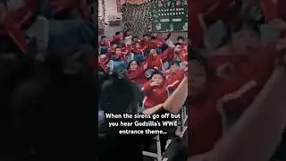 When the sirens go off but you hear Godzilla’s WWE entrance theme #shorts #godzilla  #metalcover