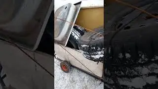 зимнее крещение прицепа и квадроцикла