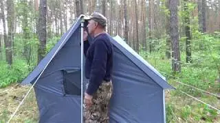 Обзор: Палатка самодельная с печным отоплением.