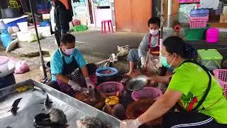 fishcutting skill ||#knifeskill || Thailand Street morning market || #viralfishvideo ||amazing fish