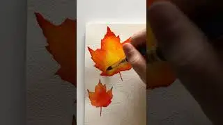 watercolor leaf painting