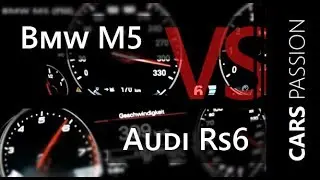 Acceleration Bmw M5 (F10) vs Audi RS6,  drag race vmax 315 km/h !