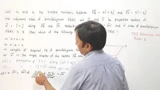 JEE Advanced 2020 Paper II- Vectors Problem (Hindi)