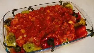 Много вкусно! Пържени чушки с доматен сос!