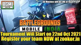BGMI Tournament For All - Registration Already Started and Tournament will Start on 25th Oct 2021