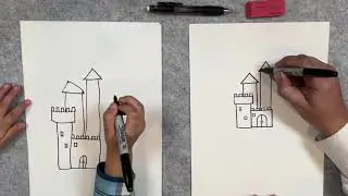 How To Draw A Simple Castle for Kids | I Can Doodle
