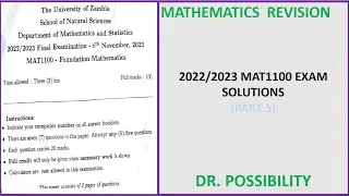 MAT 1100 2023 EXAM QUESTION FOUR SOLUTION