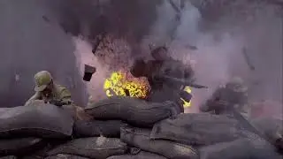 Japanese soldiers seek revenge by destroying the Chinese army base