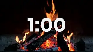 1 Minute Fire Timer with CRACKLING Fire Sounds - Timer for Classrooms - Kids - Studying