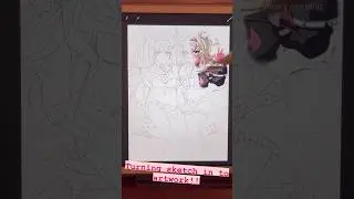 Turning a Sketch into Rendered Art!! #anime #vtuber #digitalart #shorts