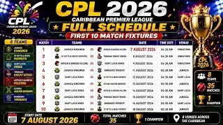 CPL 2026 Full Schedule | Caribbean Premier League 2026 Complete Fixtures, Match Dates, Time & Venue